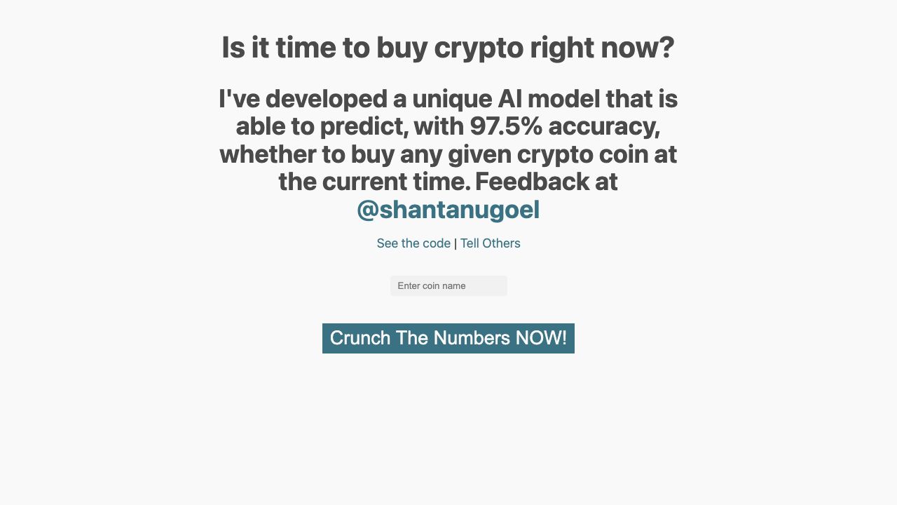 Is It Time To Buy Crypto web tool