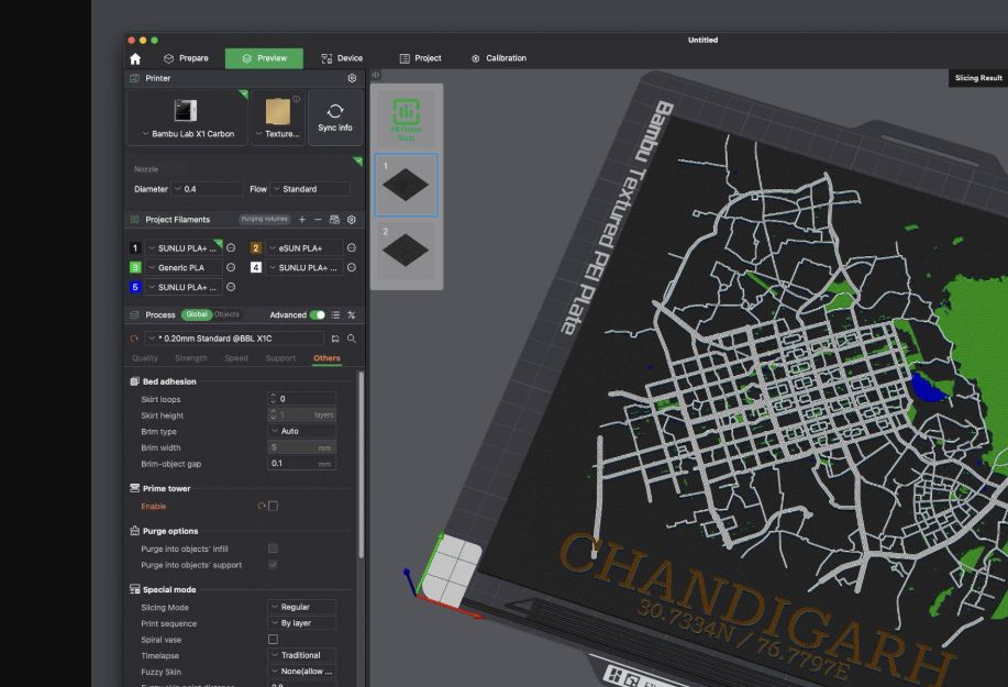 A city map generated by MapTo3D