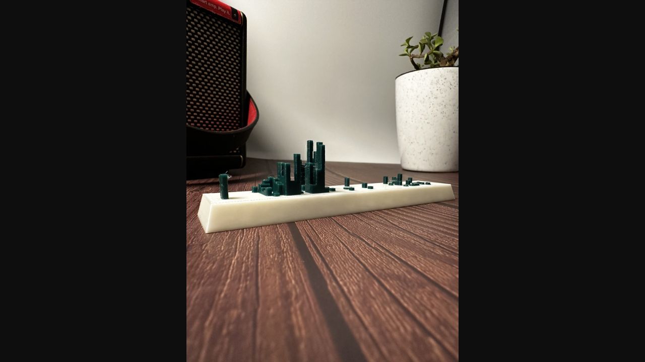 A 3D-printed GitHub contribution skyline