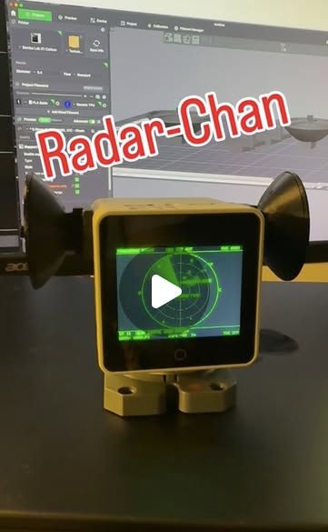 StackChan displaying its green aircraft radar