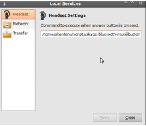 Skype Headset Button Settings for Blueman