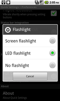 Android Quick Settings Flashlight LED Settings